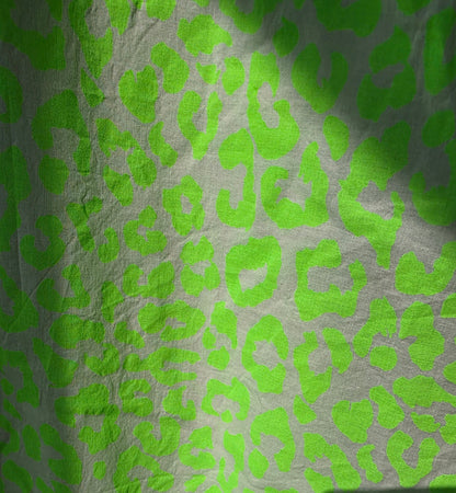 The Neon Leopard Beach Shirt Dress in Neon Green