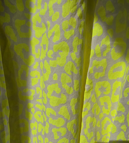The Neon Yellow Leopard Print Beach Shirt Dress