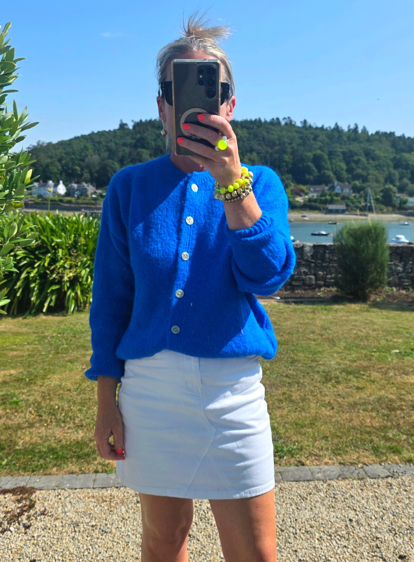 Electric cobalt Blue Kid Mohair Blend Cardigan