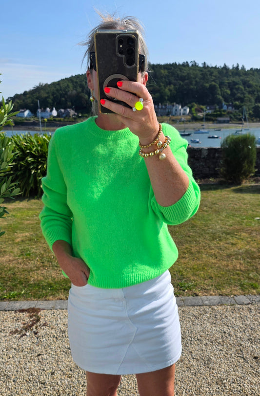 LUXURY KNIT| Neon Green. Alpaca & Wool Mix Sweater