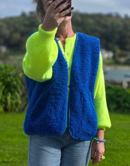 Cobalt Blue Fleece Gilet