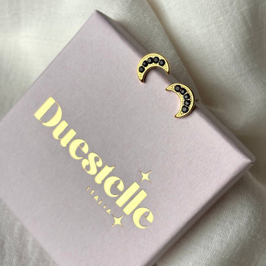 Midnight Moon stud earrings star gold 18K gold-plated