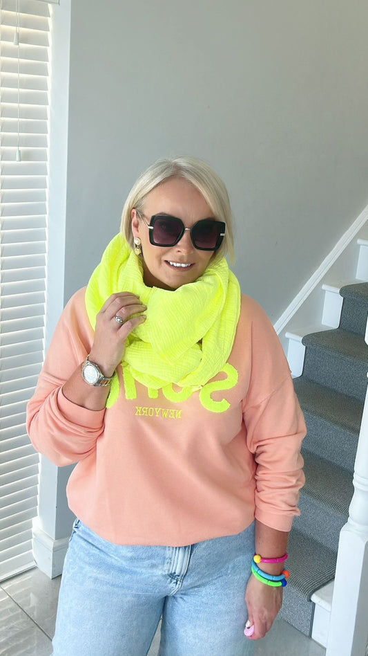Neon Yellow Pure Cotton Scarf