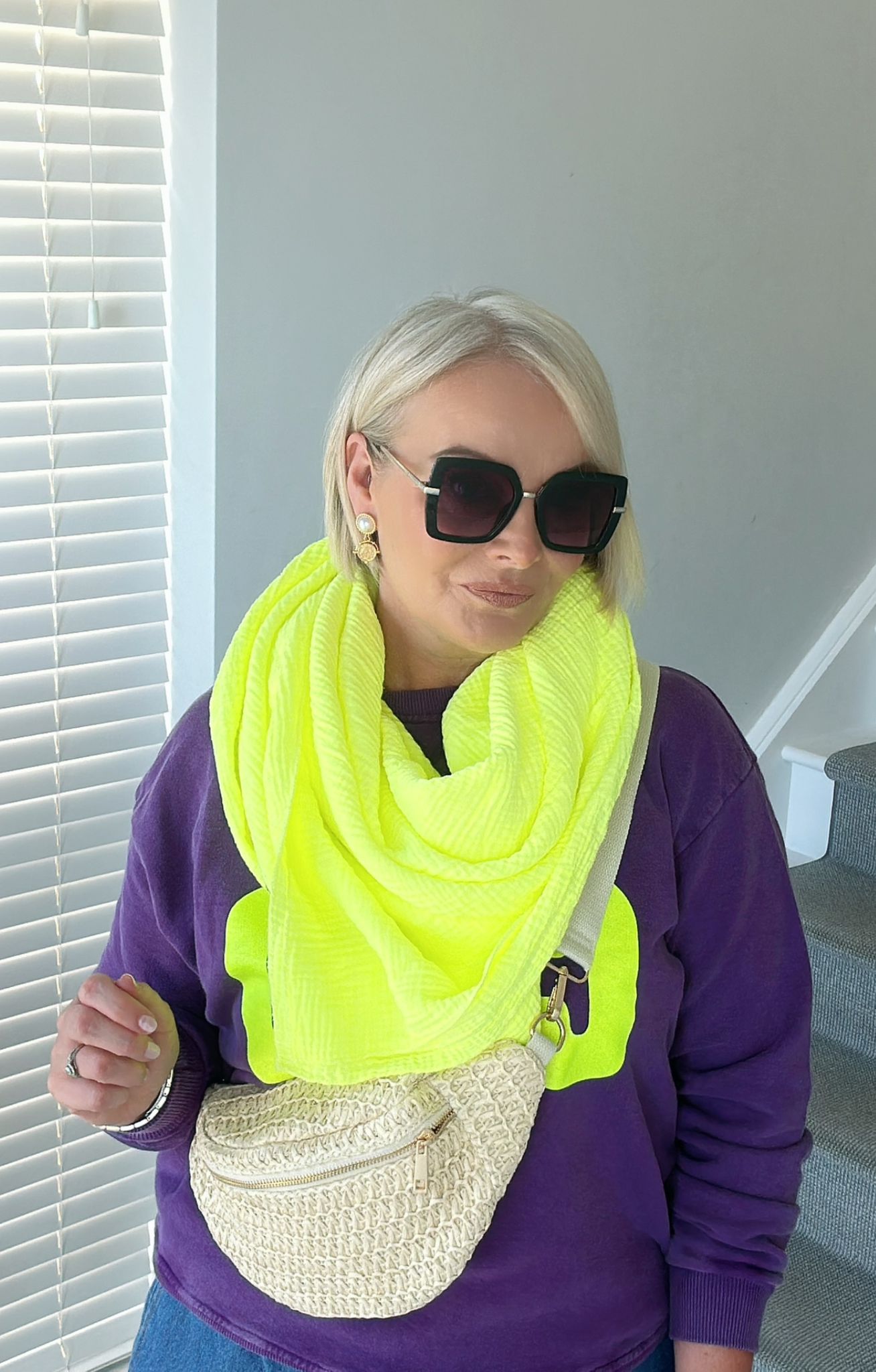 Neon Yellow Pure Cotton Scarf