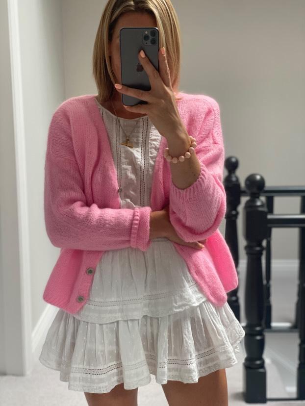 Candy Pink, Mohair Mix, long sleeve cardigan