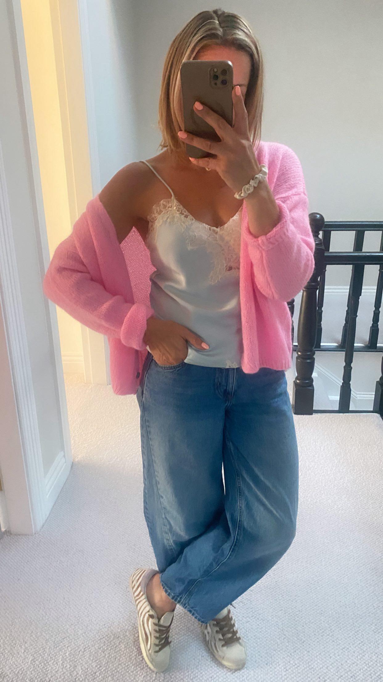 Candy Pink, Mohair Mix, long sleeve cardigan