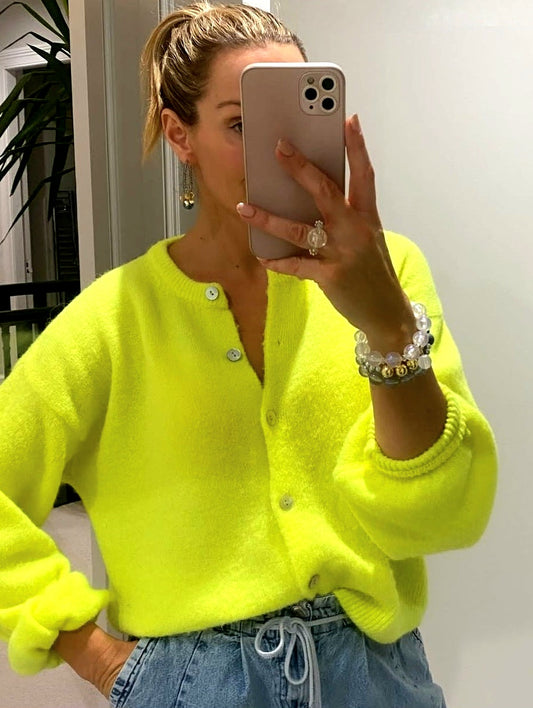 Womans Neon Yellow cardigan Ireland