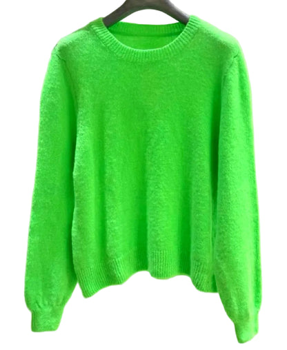 LUXURY KNIT| Neon Green. Alpaca & Wool Mix Sweater