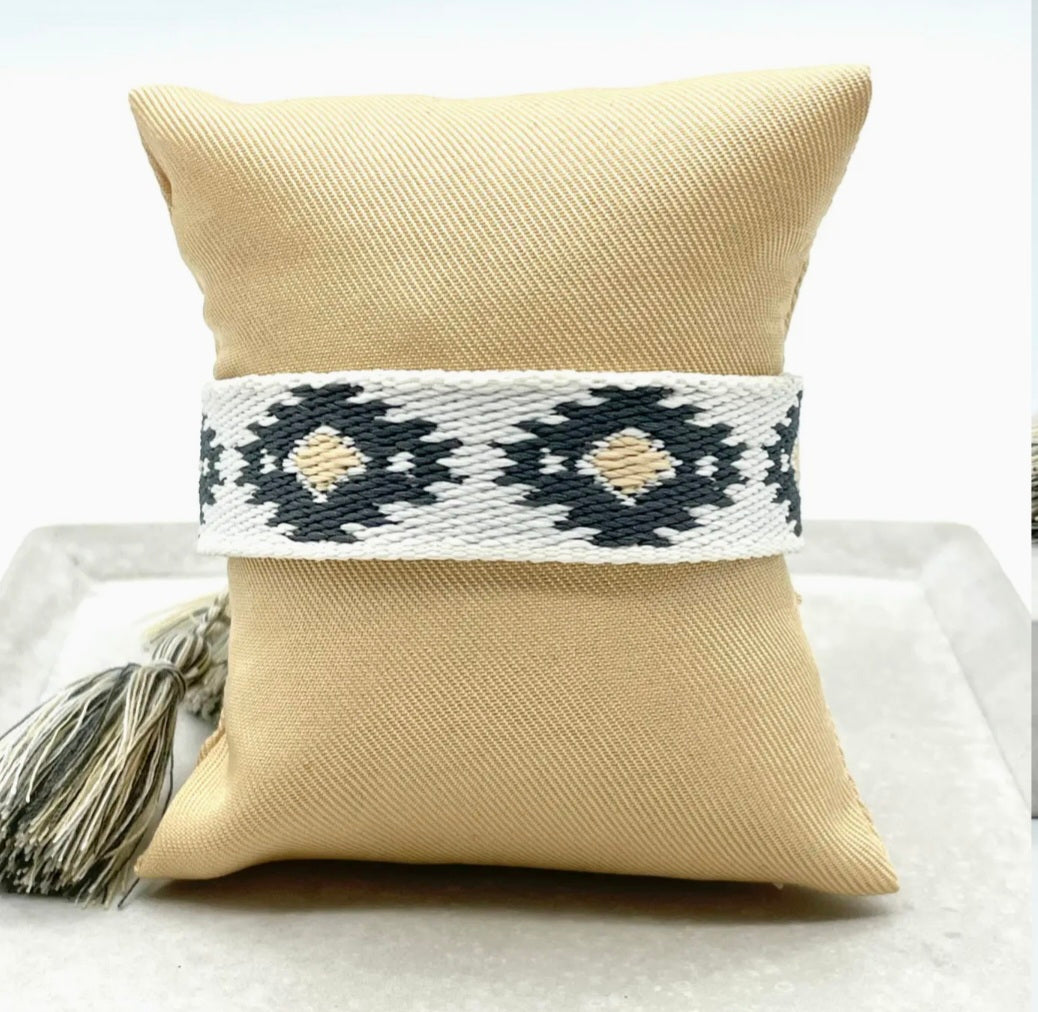 Boho Ikat Woven statement bracelet.