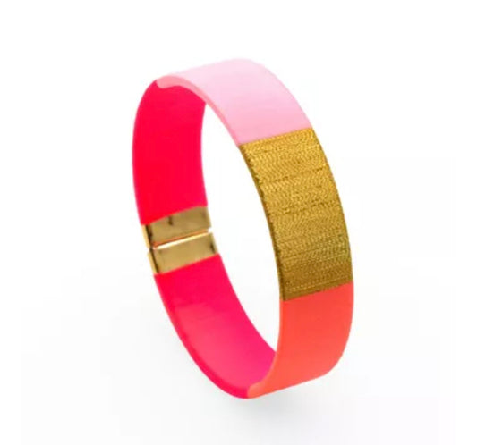 *Pre Sale. Due May 9th* Neon Coral, Neon Pink and Pastel Pink Bangle from Lillie and Koh