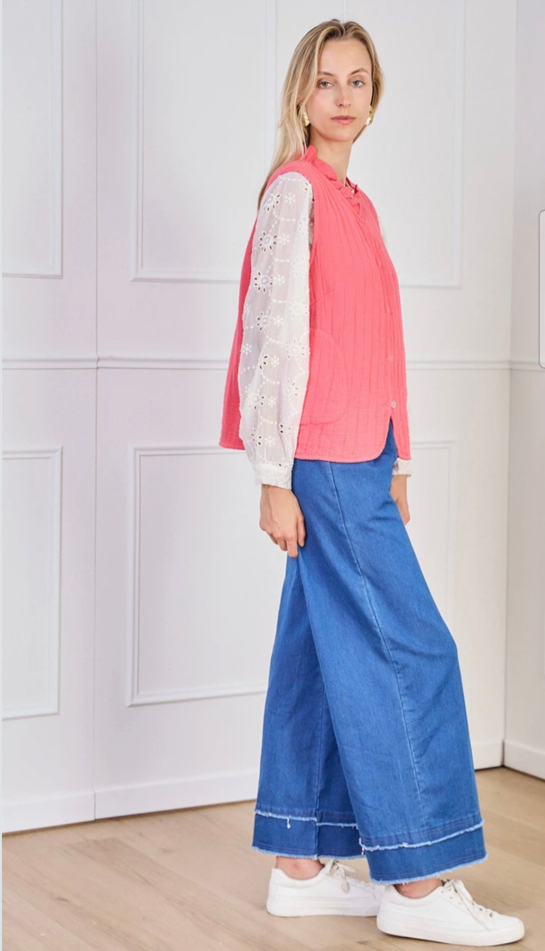 Cotton Gauze Vest/ Gilet in pure cotton
