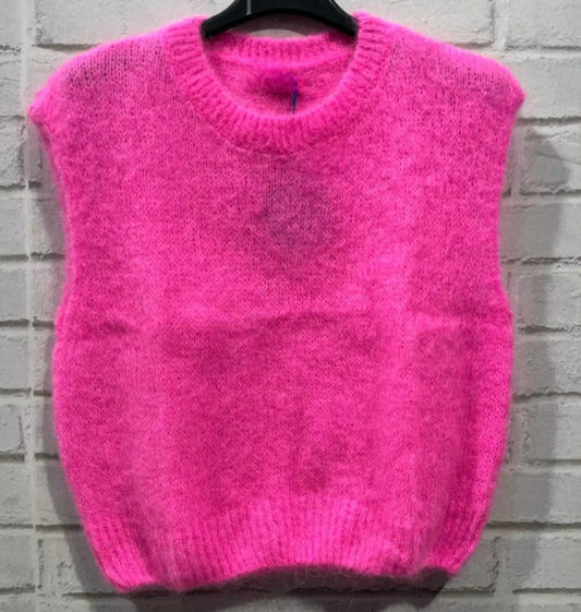 *PRE SALE DUE SEPT 9TH*NEON PINK SLEEVELESS MOHAIR SWEATER/Tank top