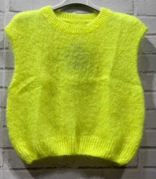 *PRE SALE. DUE SEPT 9TH*70% mohair Neon Yellow Tank