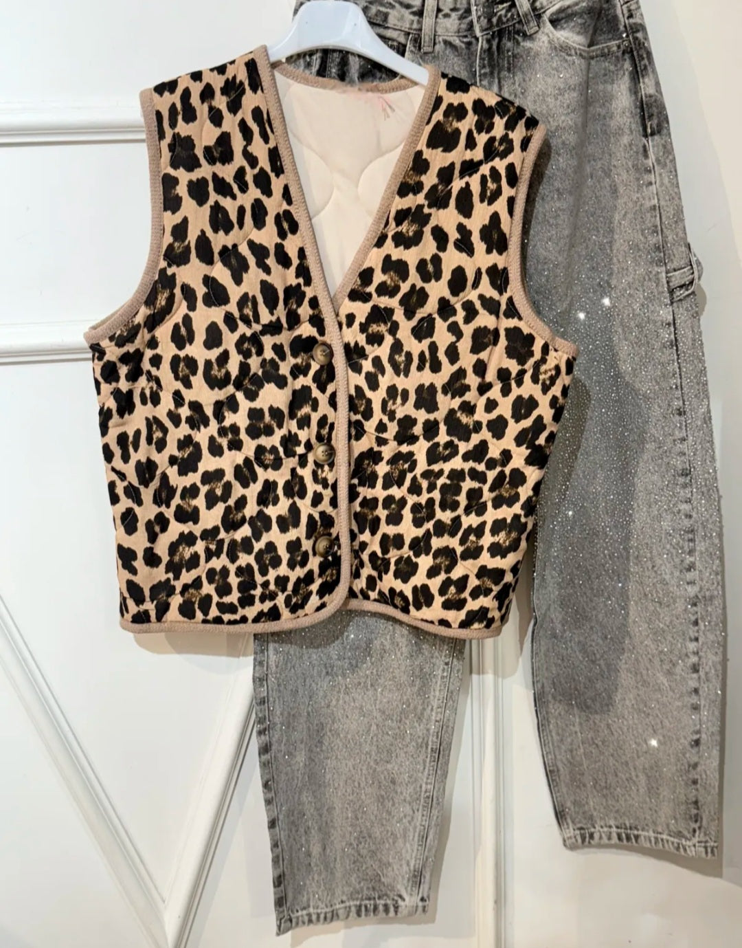 Animal Print Quilted Gilet