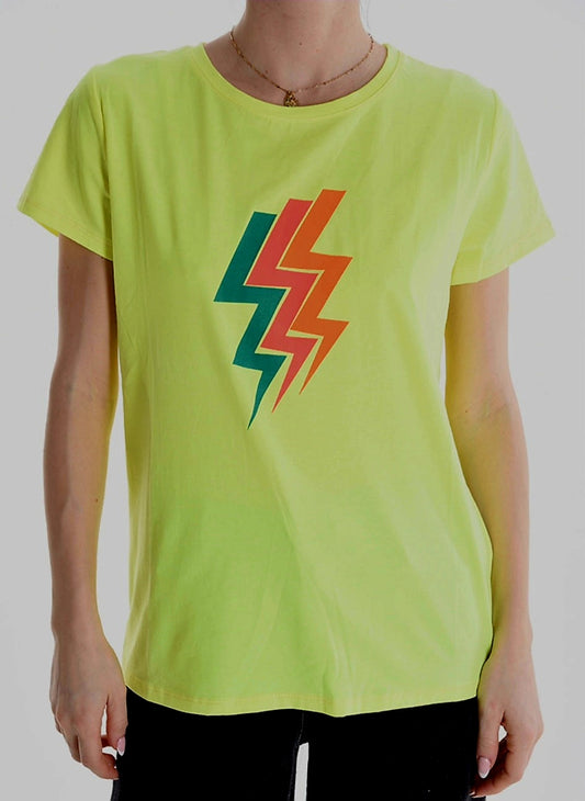Neon Yellow Lightening Bolt T shirt