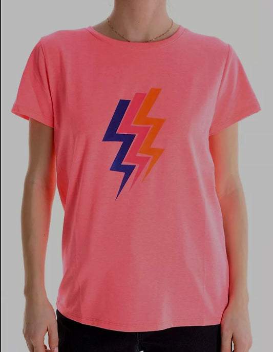Lightening Bolt T shirt in Coral