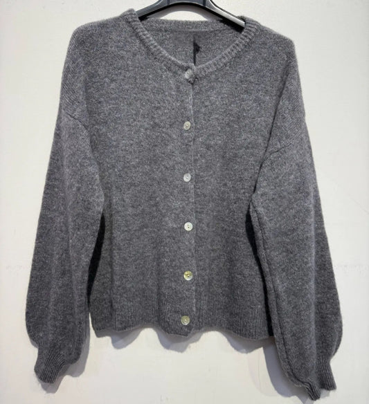 * Pre Order. Due Oct 6th* Grey, Alpaca and Wool Mix Round neck cardigan