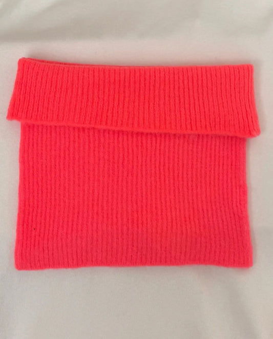 Neon Coral Alpaca Mix Tube Scarf