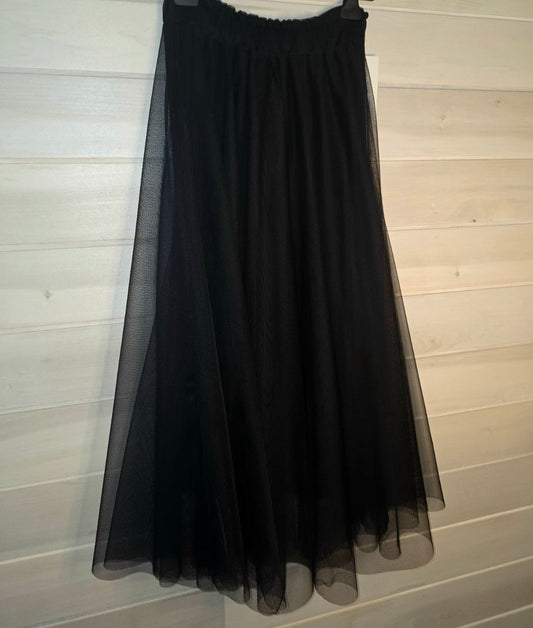 Black Tulle Skirt with elasticated waist