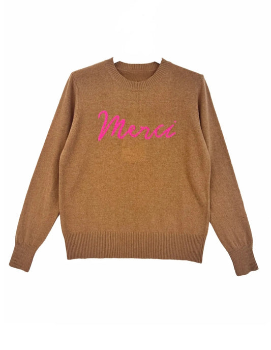 Merci|Camel & Pink. Cashmere & Wool Mix Sweater