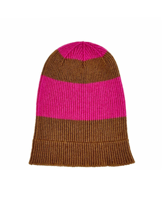 Tobacco & Pink Wool & Cashmere Mix hat.