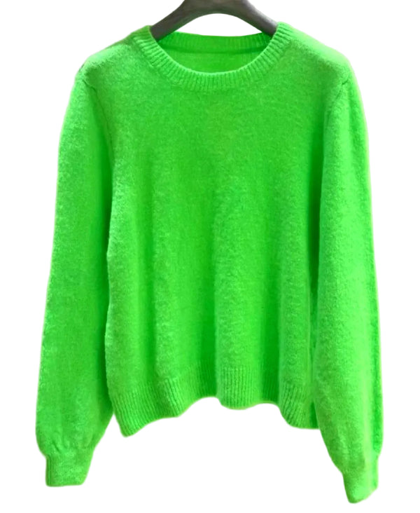 LUXURY KNIT| Neon Green. Alpaca & Wool Mix Sweater. (Pre Order. Ships from Feb 27th