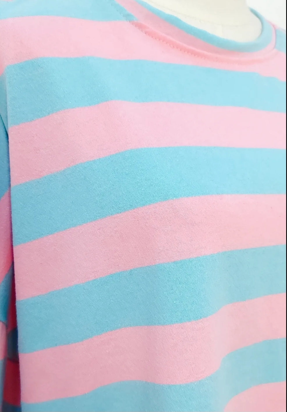 Rose Pink and Aqua Striped top