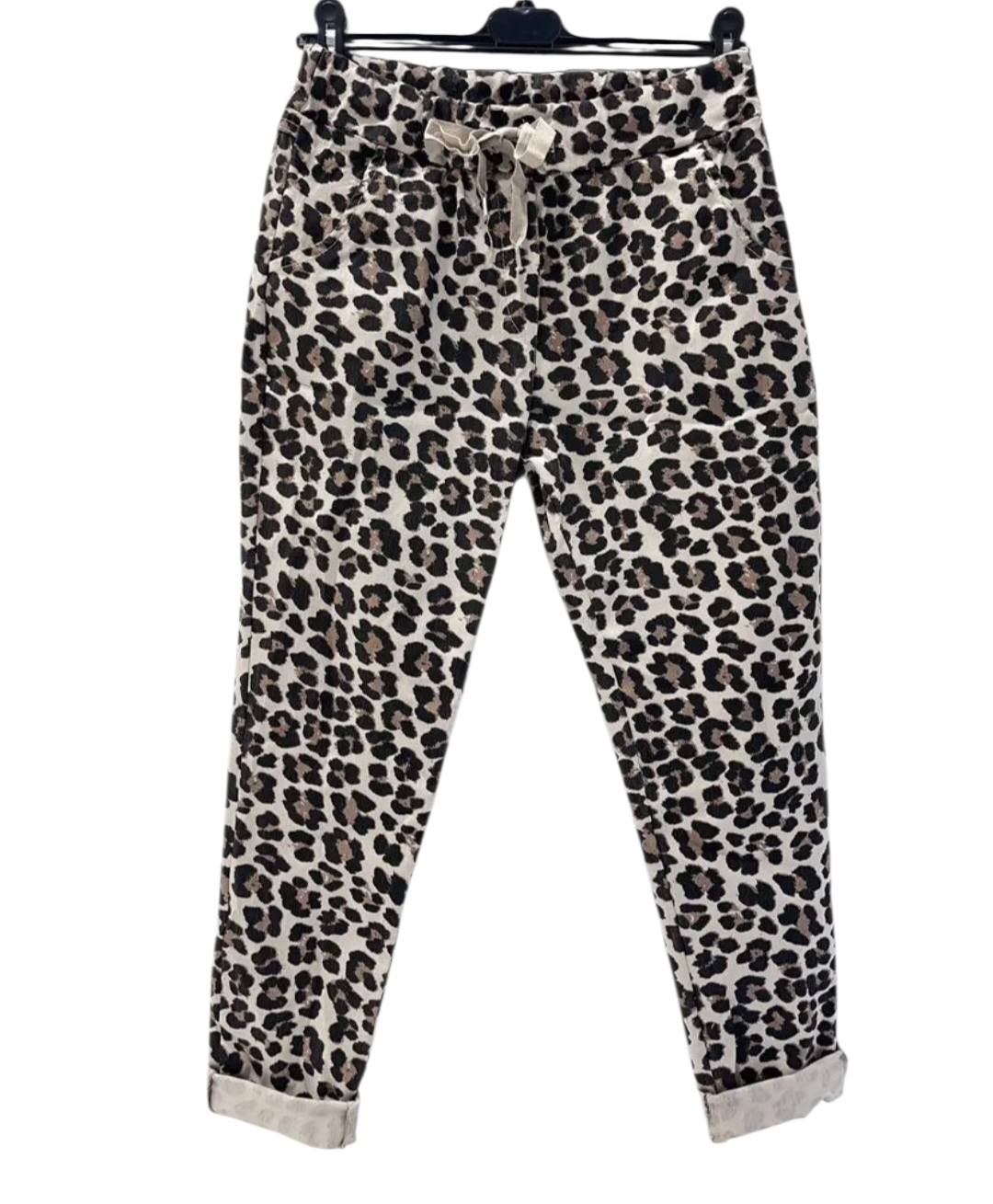 Italian Magic Leopard Print Joggers – Ultra-Stretch Comfort Trousers (One size)