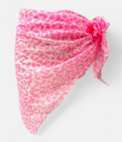 Neon Pink Animal Print, Tencel Triangle scarf