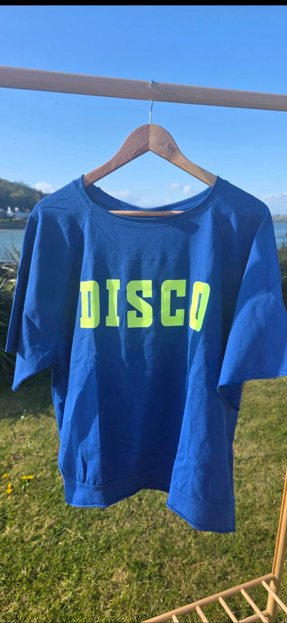 Electric Blue DISCO Graphic Light Sweat/Tee