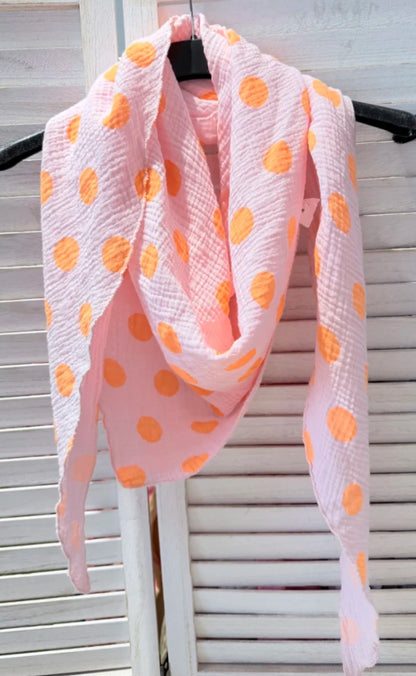 Sorbet Glow Pure Cotton Crinkle Triangle Scarf