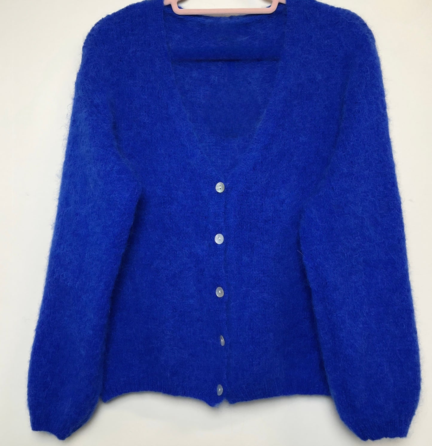 Cobalt Aura: Premium Alpaca-Wool Blend V Neck