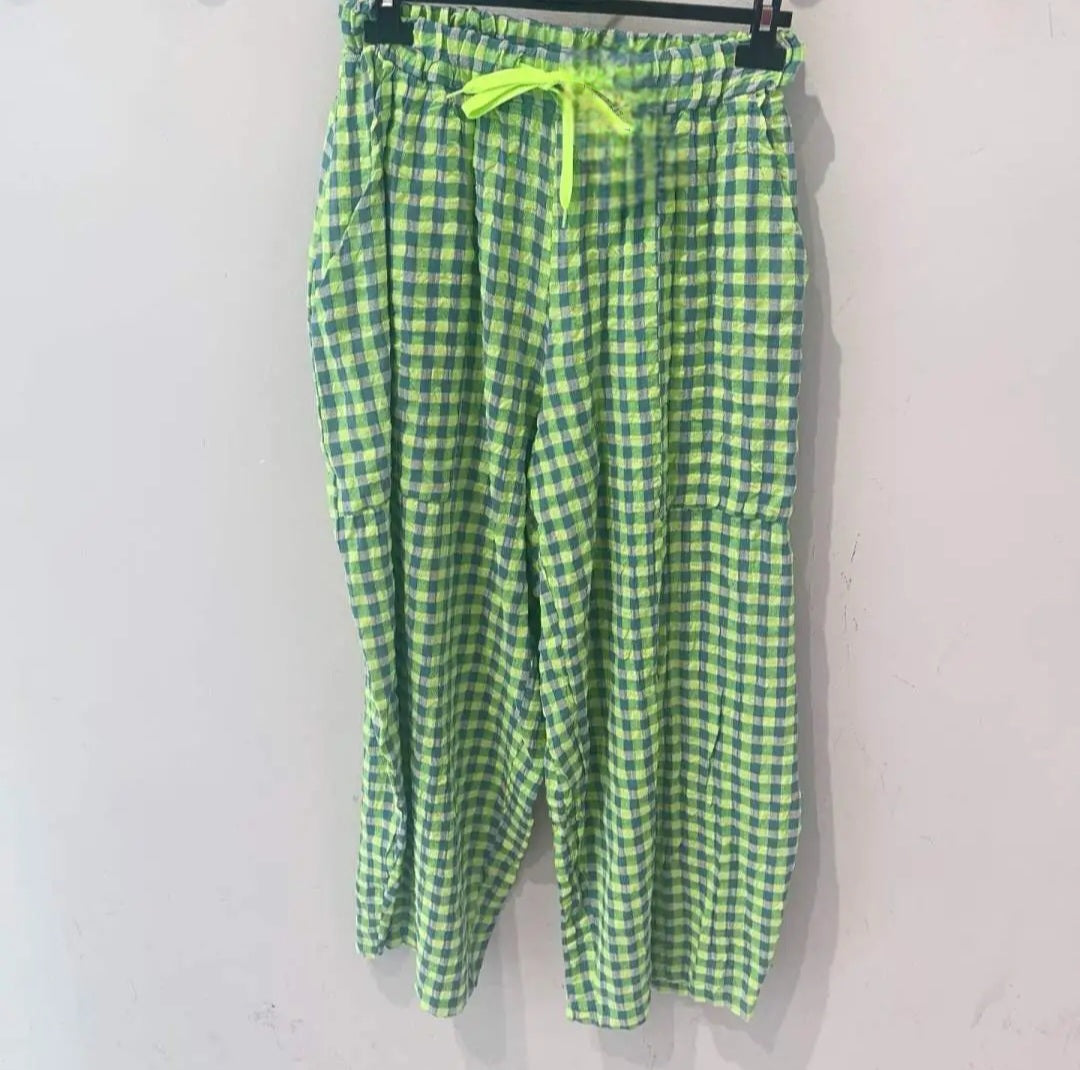 The Malibu Relaxed Seersucker Pants with Neon Trim
