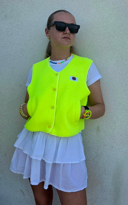 Neon Yellow Electric Fleece Gilet