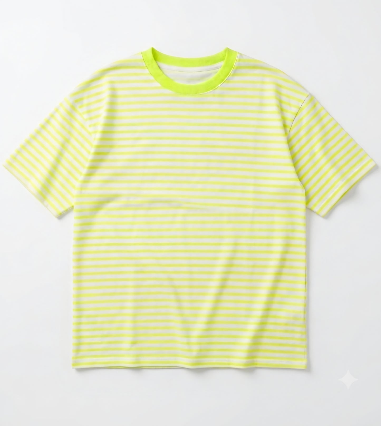 Neon Yellow Striped Pure Cotton Tee