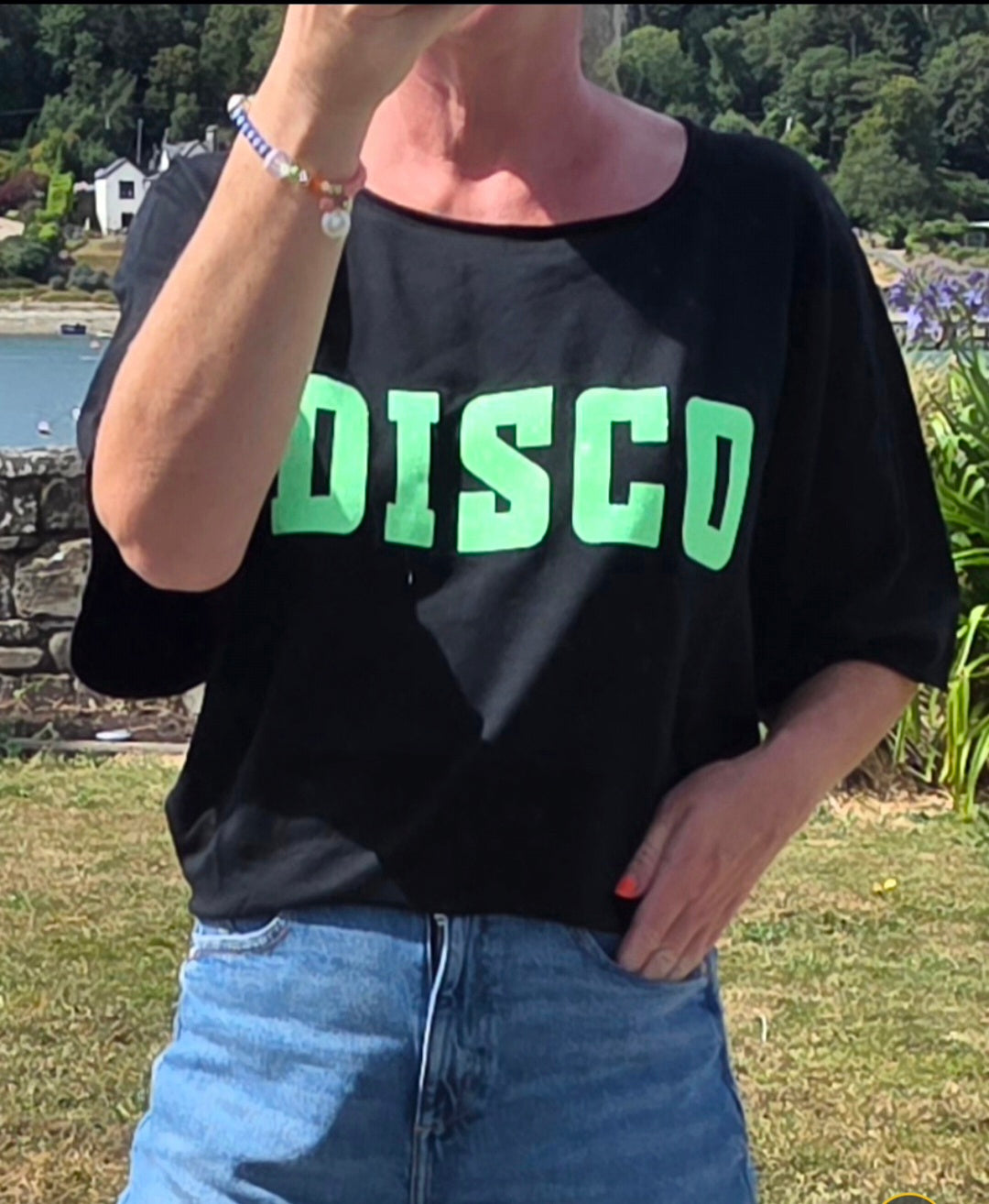 Midnight Black DISCO Graphic Light Sweat/Tee