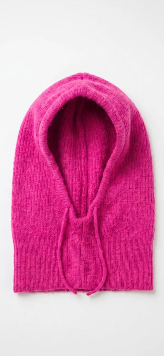 Fuchia Pink Baby Alpaca Blend Balaclava