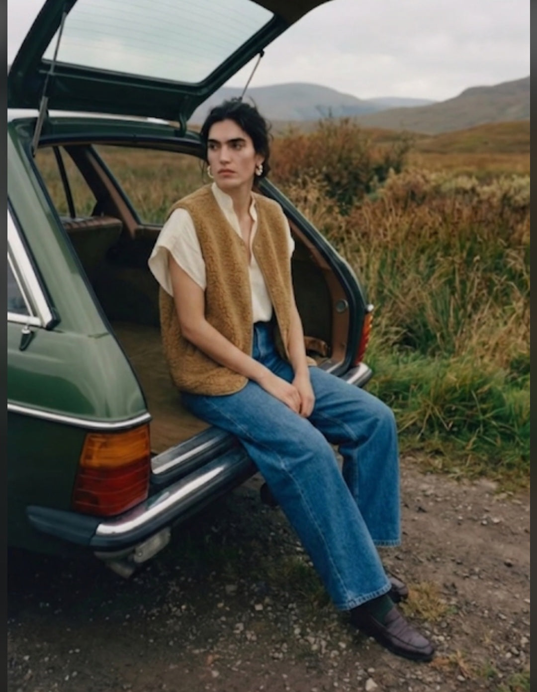 Teddy Fleece Button- Front Gilet with Moleskin-Style Lining