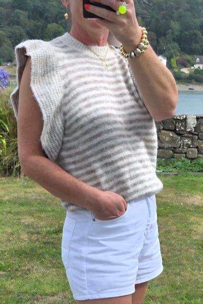 Chic Striped Ruffle-Sleeve Sweater to Elevate Your Style