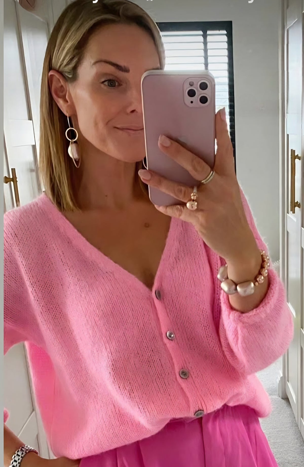 Candy Pink, Mohair Mix, long sleeve cardigan