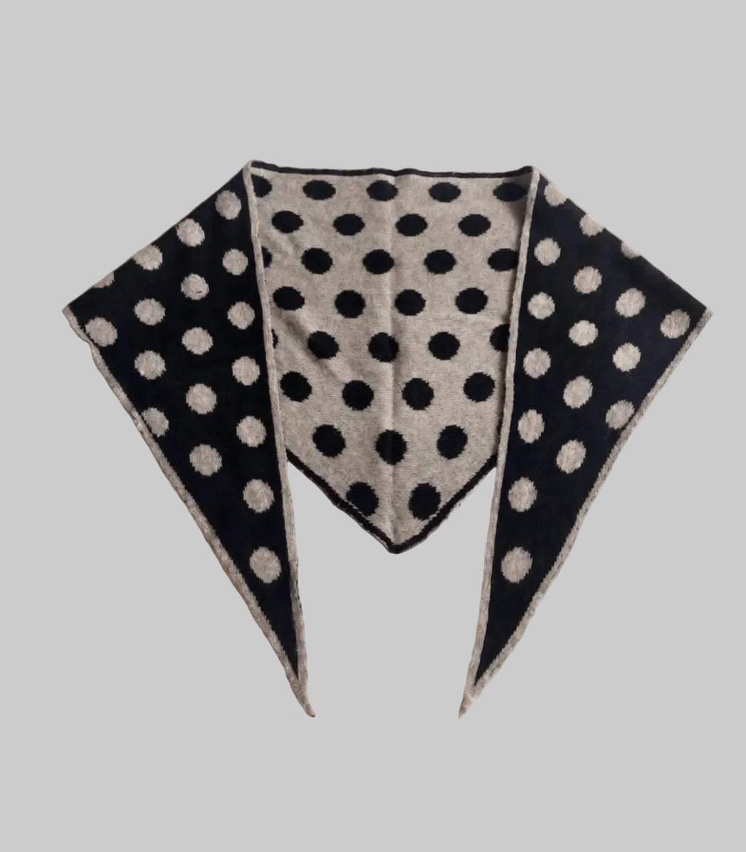 Reversible Polka Dot Wool Blend Scarf