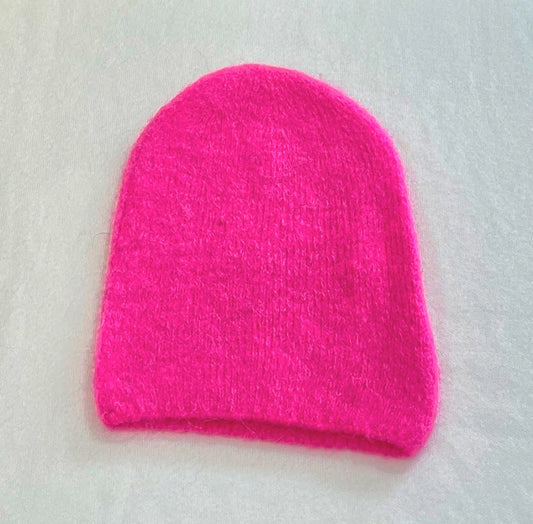 Neon Pink Baby Alpaca Beanie
