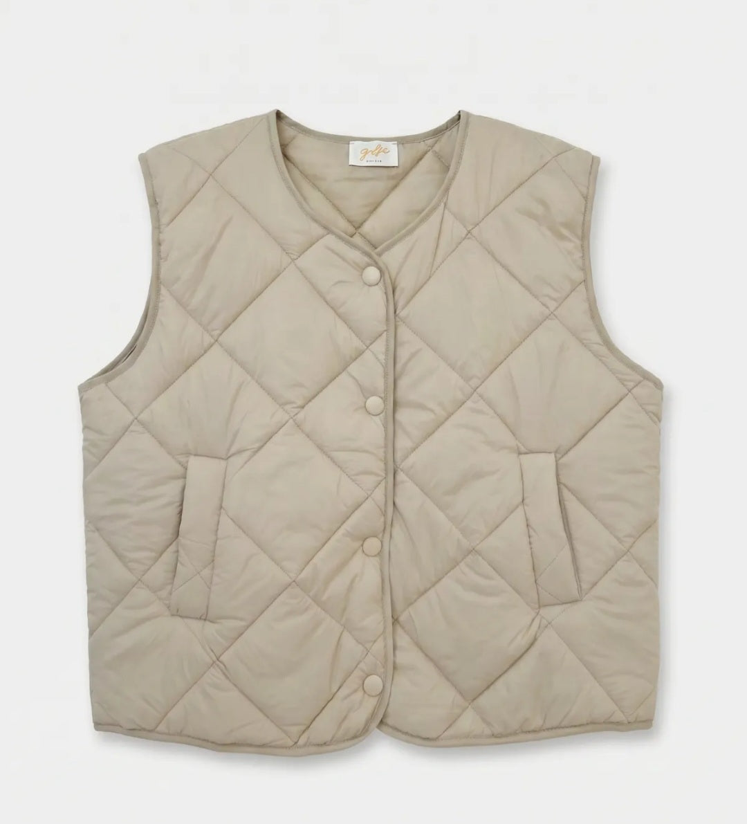 Oatmeal Quilted Gilet