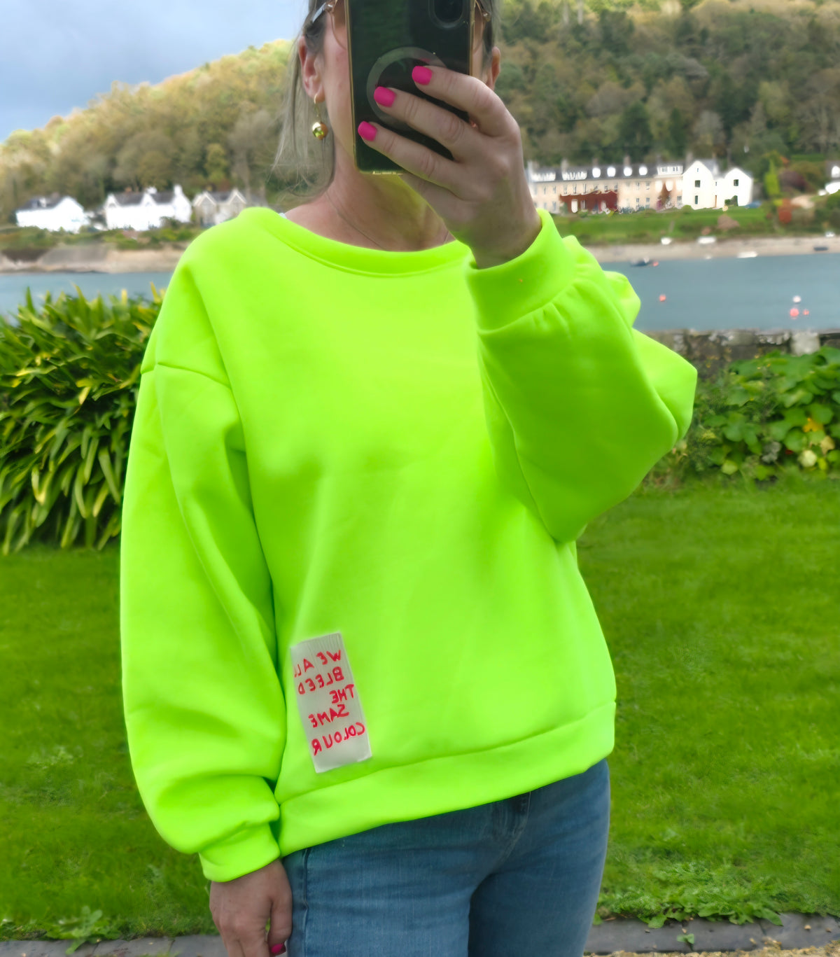 Neon Yellow Cotton Sweatshirt