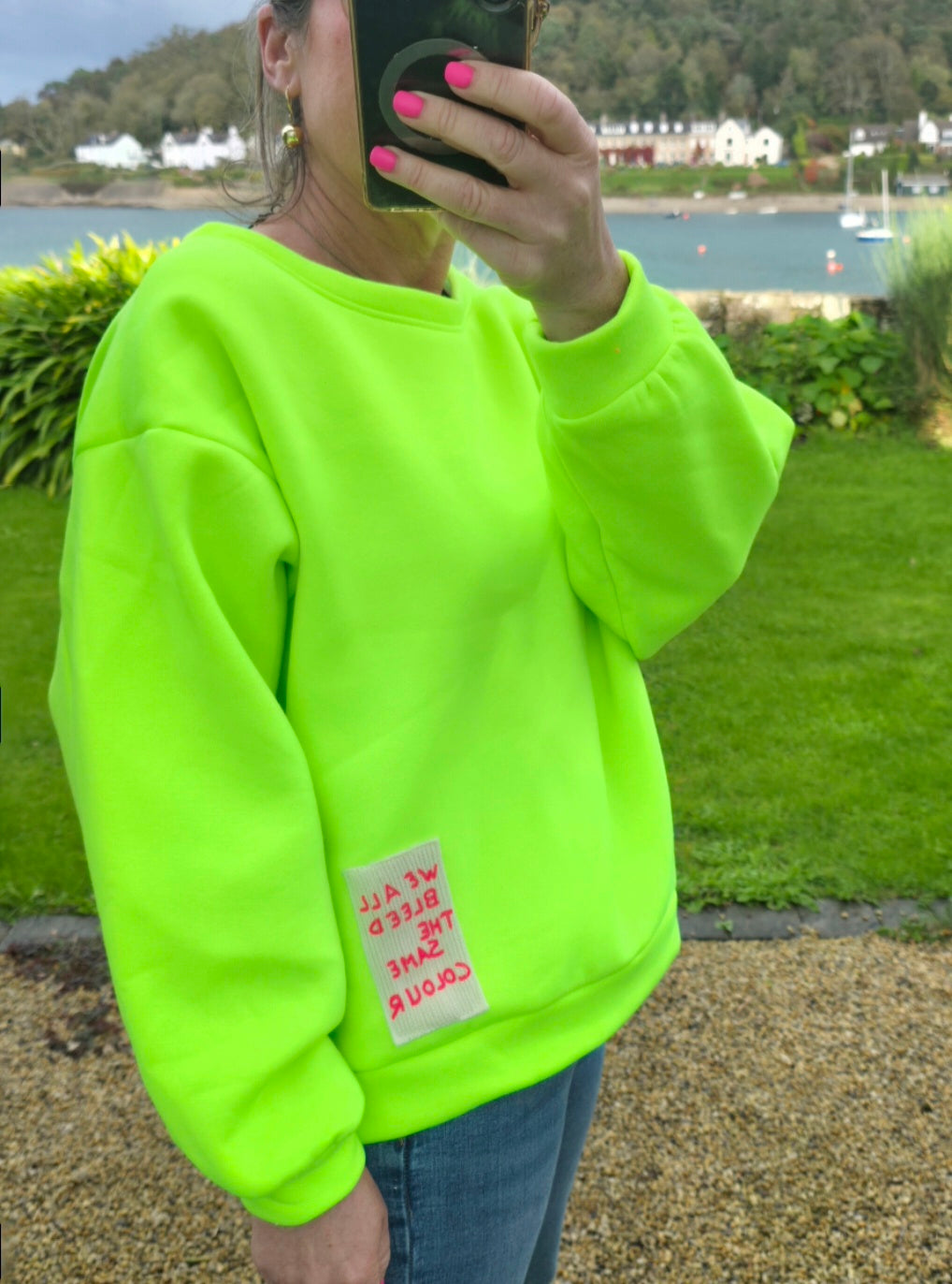 Neon Yellow Cotton Sweatshirt