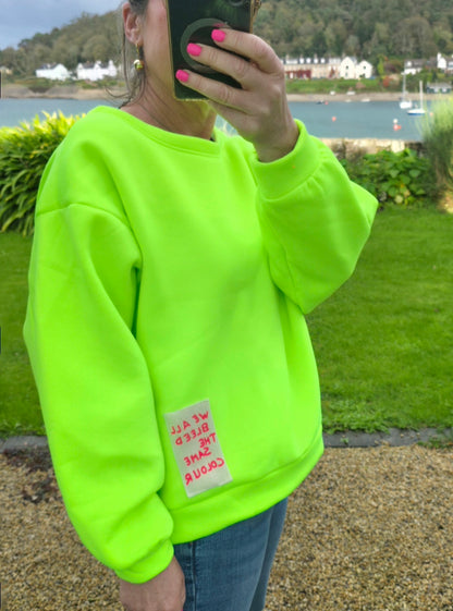Neon Yellow Cotton Sweatshirt