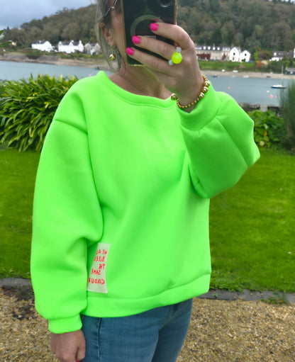 Neon Green Cotton Sweatshirt