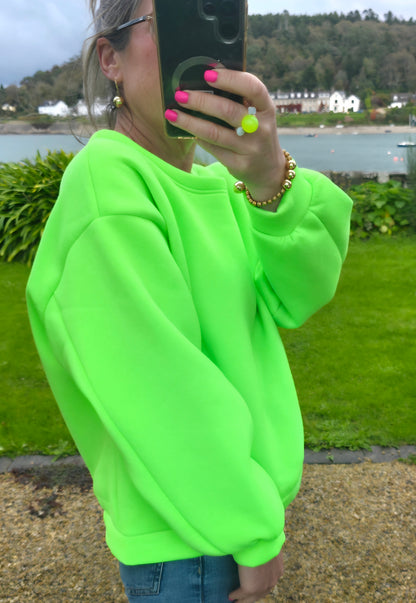 Neon Green Cotton Sweatshirt