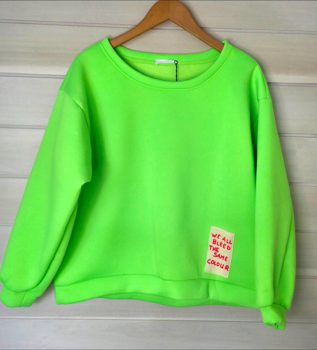Neon Green Cotton Sweatshirt