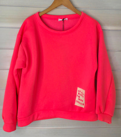 Neon Pink Cotton Sweatshjrt